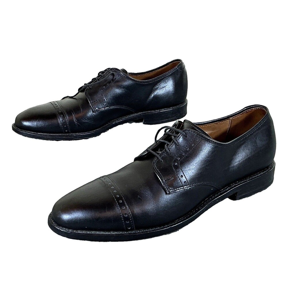 Allen Edmonds Clifton 3308 Black Leather Cap Toe Oxford Lace Up 8.5 D Mens